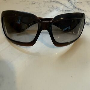 CHANEL Vintage Mother of Pearl CC Brown Sunglasses